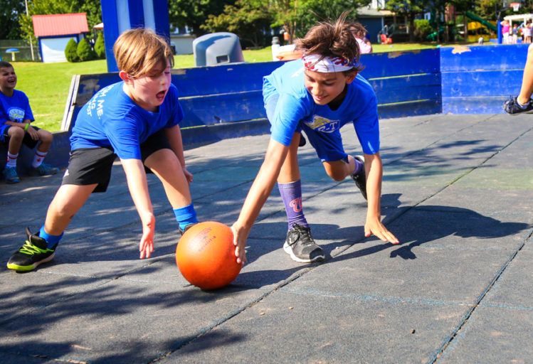 Two boys playing gaga