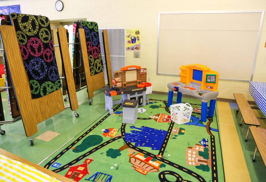 Inside playroom set up