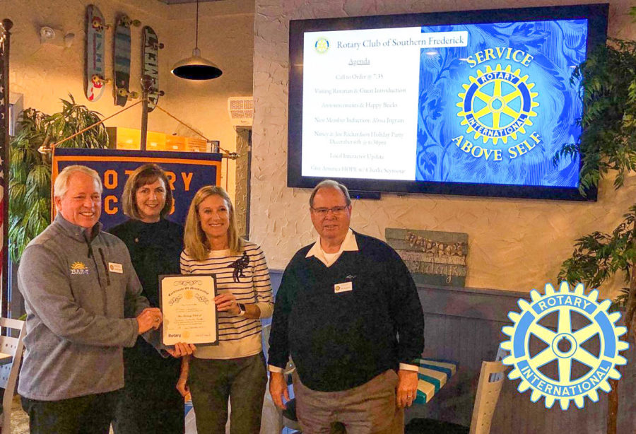 Award being received at Rotary International